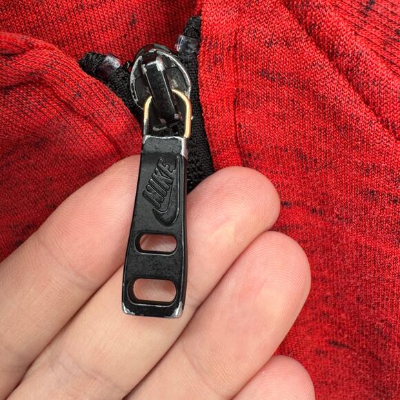 Nike Hoodie Womens Medium Red Tech Fleece Cape Jacket Full Zip Activewear - Picture 6 of 11